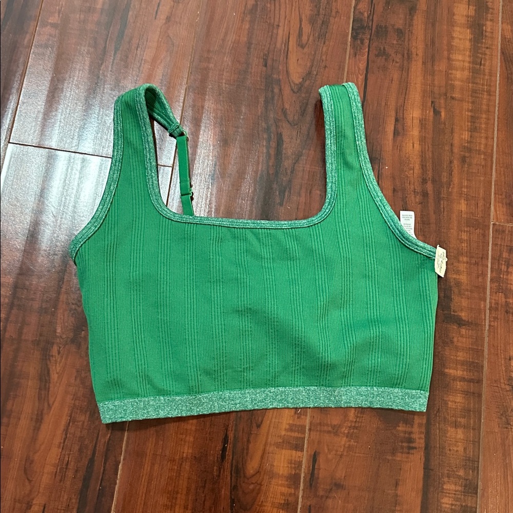 Aerie Vibrant Green Ribbed Sports Bra